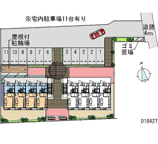 ★手数料０円★久留米市津福今町　月極駐車場（LP）